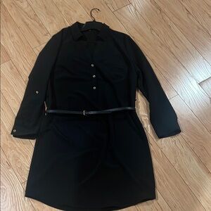 Chic Black Button-Up Dress